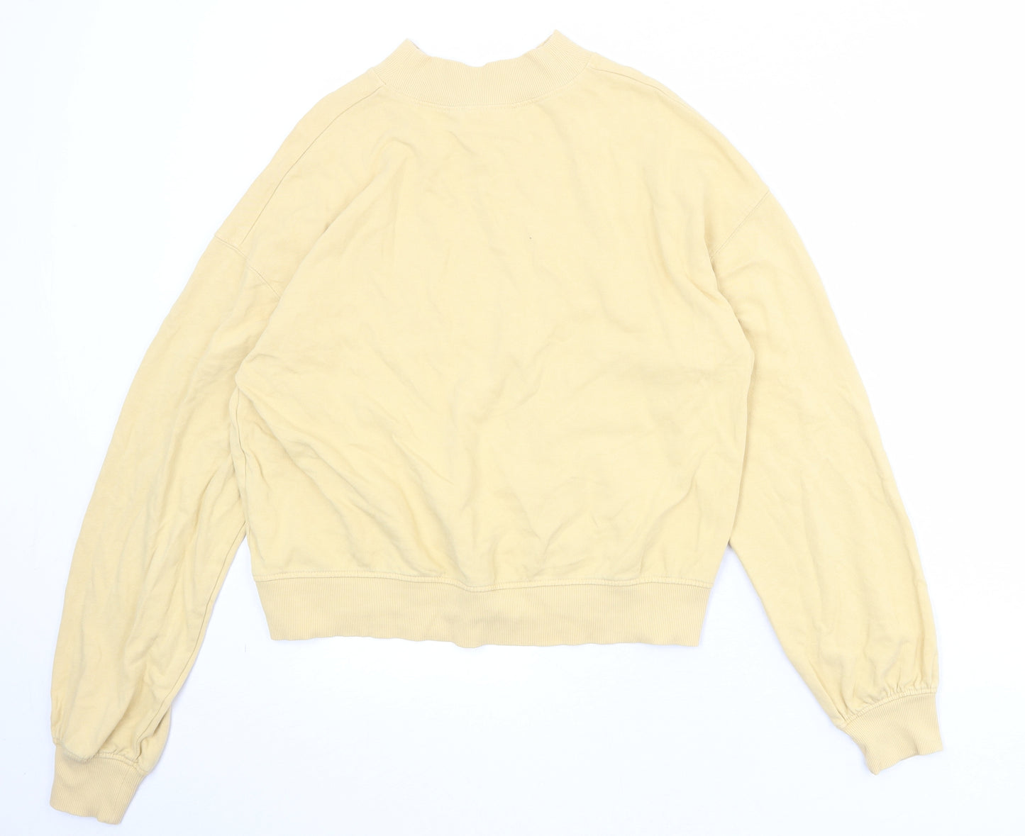 Weekday Womens Yellow 100% Cotton Pullover Sweatshirt Size S Pullover