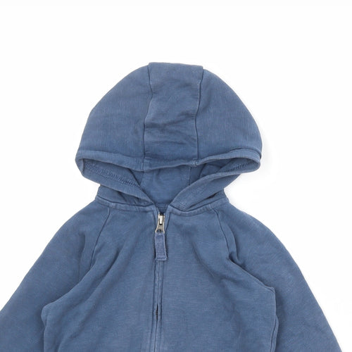 NEXT Boys Blue 100% Cotton Full Zip Hoodie Size 3-4 Years Zip