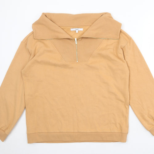 NEXT Womens Orange Cotton Pullover Sweatshirt Size L Zip