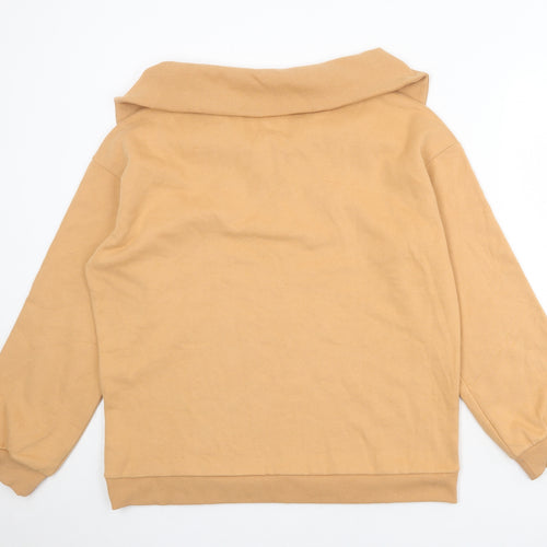NEXT Womens Orange Cotton Pullover Sweatshirt Size L Zip