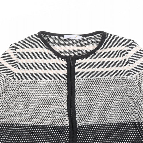 Per Una Womens Multicoloured Round Neck Geometric Polyester Cardigan Jumper Size 12