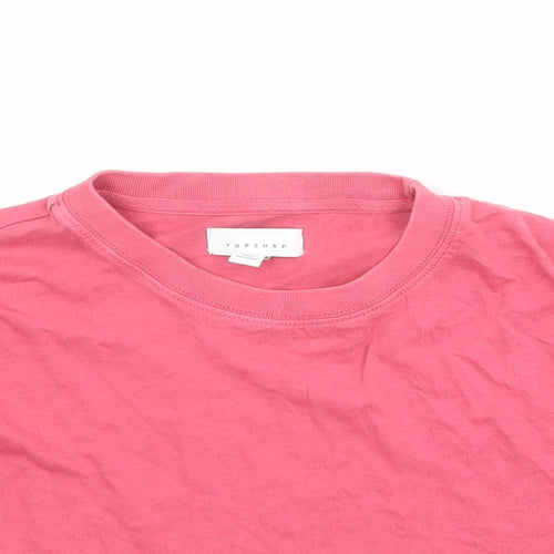Topshop Womens Pink 100% Cotton Basic T-Shirt Size S Round Neck