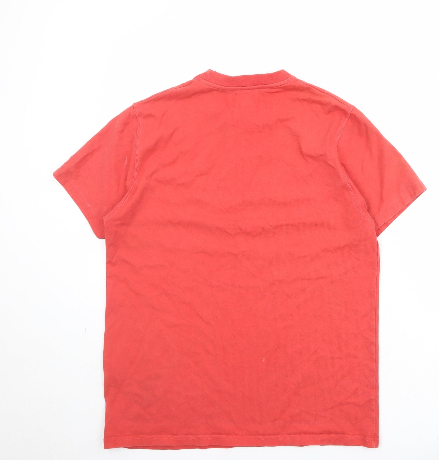 Arte Mens Red Cotton T-Shirt Size M Round Neck