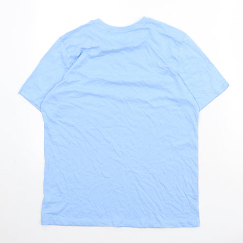 River Island Boys Blue 100% Cotton Basic T-Shirt Size 13-14 Years Round Neck Pullover