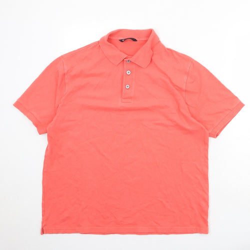 Blue Harbour Mens Red Cotton Polo Size XL Collared Button