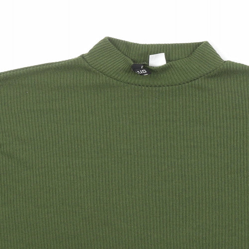Divided by H&M Womens Green Mock Neck Polyester Pullover Jumper Size M