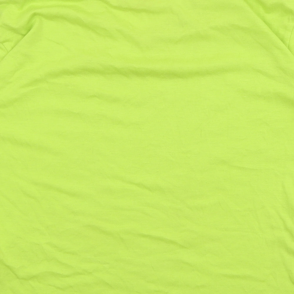 Reebok Womens Green Polyester Basic T-Shirt Size 10 V-Neck