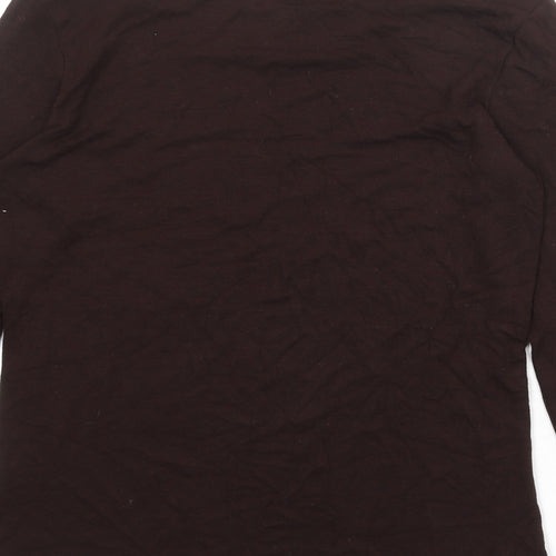 St Michael Womens Brown Viscose Basic T-Shirt Size 14 Boat Neck