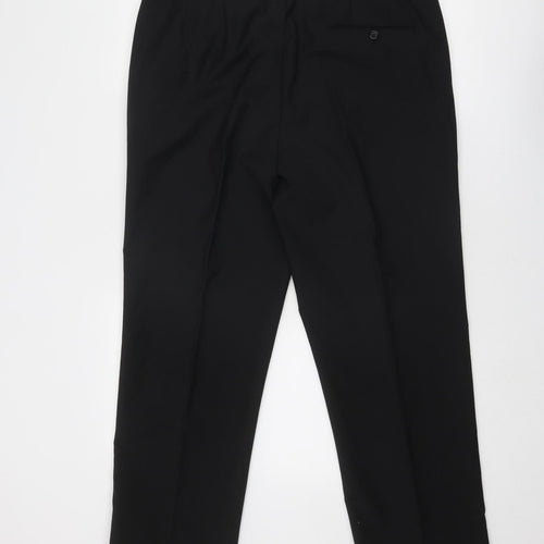 Skopes Mens Black Polyester Trousers Size 38 in Regular Zip - Short Leg