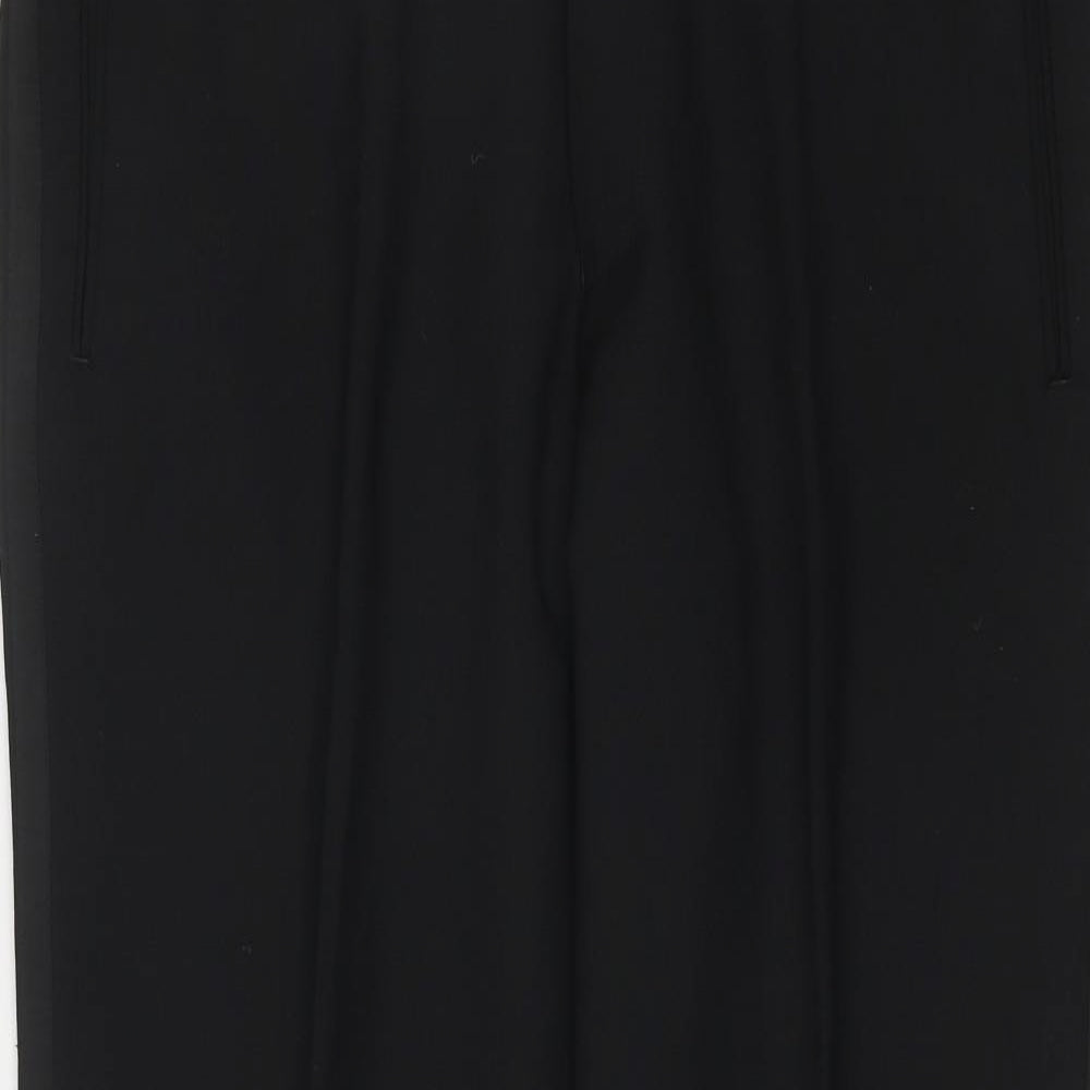 Skopes Mens Black Polyester Trousers Size 38 in Regular Zip - Short Leg