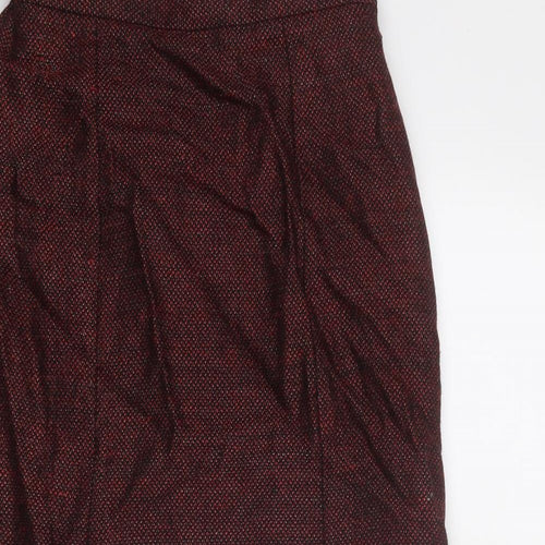 Jenni Barnes Womens Red Wool A-Line Set Size 12 Zip
