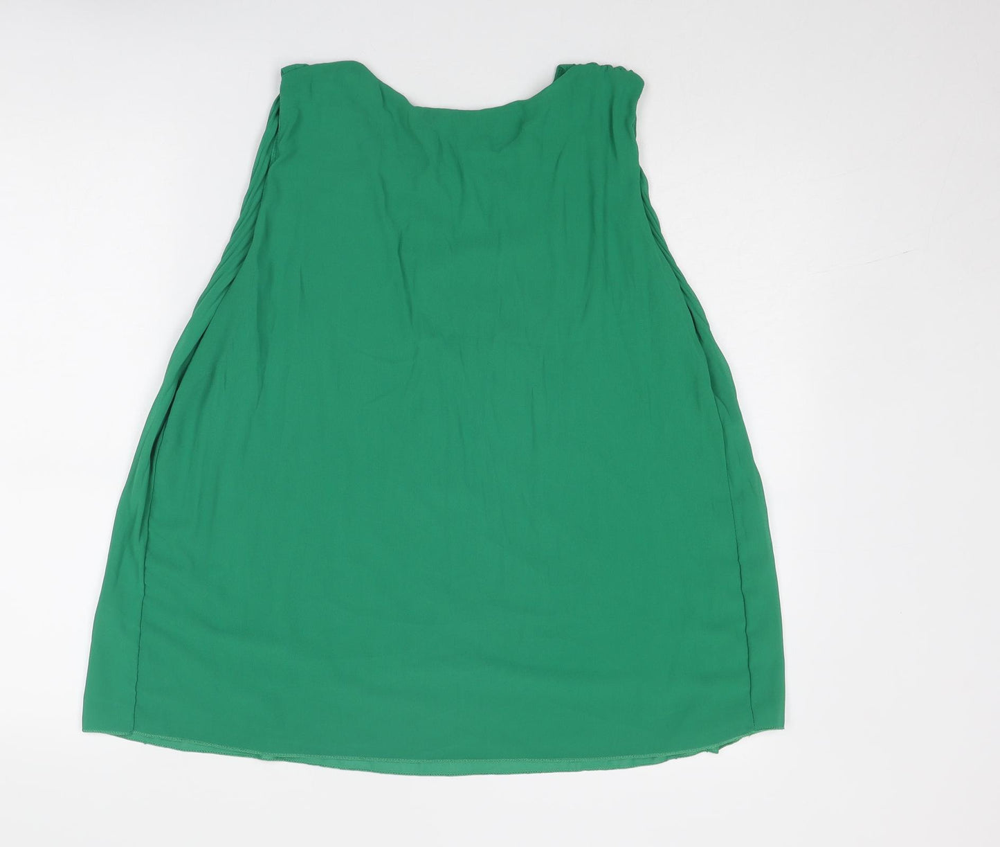 Blue Vanilla Womens Green Polyester Basic Blouse Size M Boat Neck