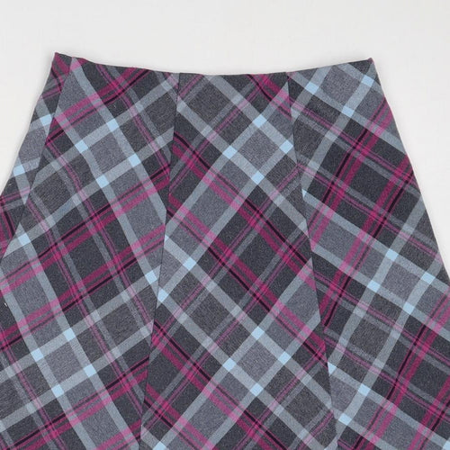 EWM Womens Multicoloured Plaid Polyester Swing Skirt Size 12