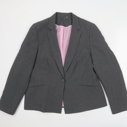 Dorothy Perkins Womens Grey Polyester Jacket Suit Jacket Size 16