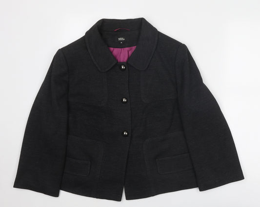 Marks and Spencer Womens Black Jacket Size 18 Button