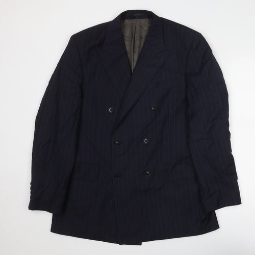 Austin Reed Mens Blue Striped Wool Jacket Suit Jacket Size 40 Regular