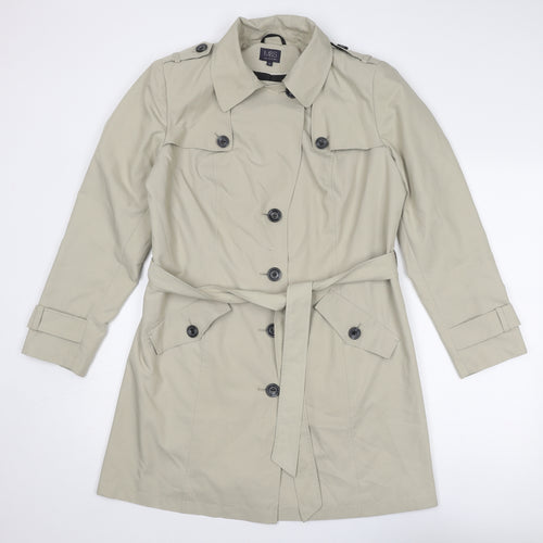Marks and Spencer Womens Beige Trench Coat Coat Size 18 Button
