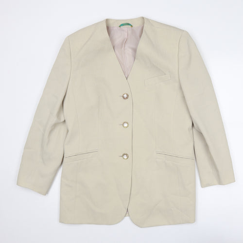 C&A Womens Beige Jacket Blazer Size 18 Button