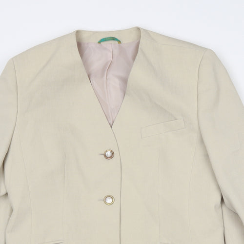C&A Womens Beige Jacket Blazer Size 18 Button