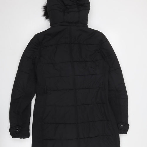 Witchery Womens Black Quilted Coat Size 10 Zip