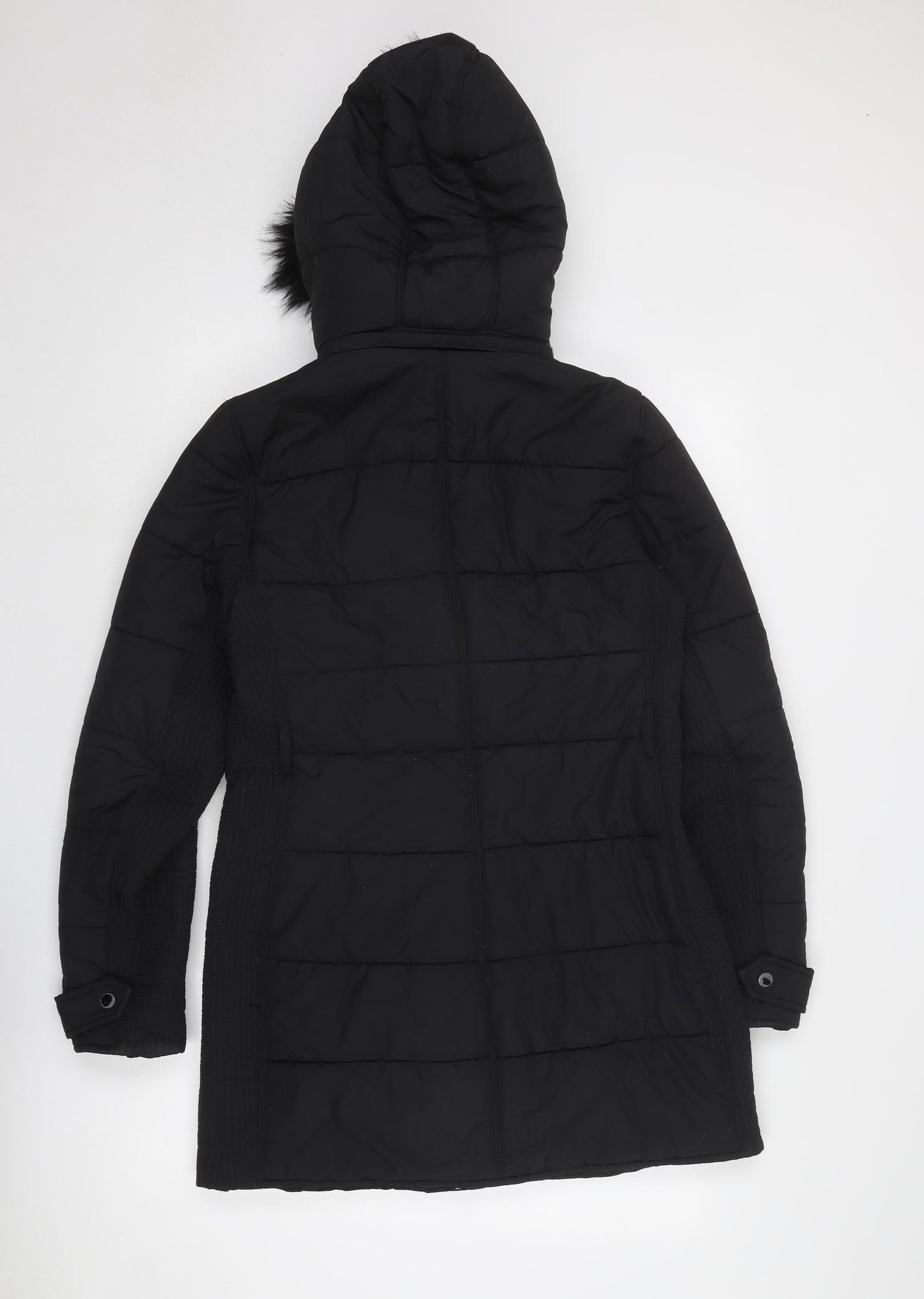 Witchery Womens Black Quilted Coat Size 10 Zip