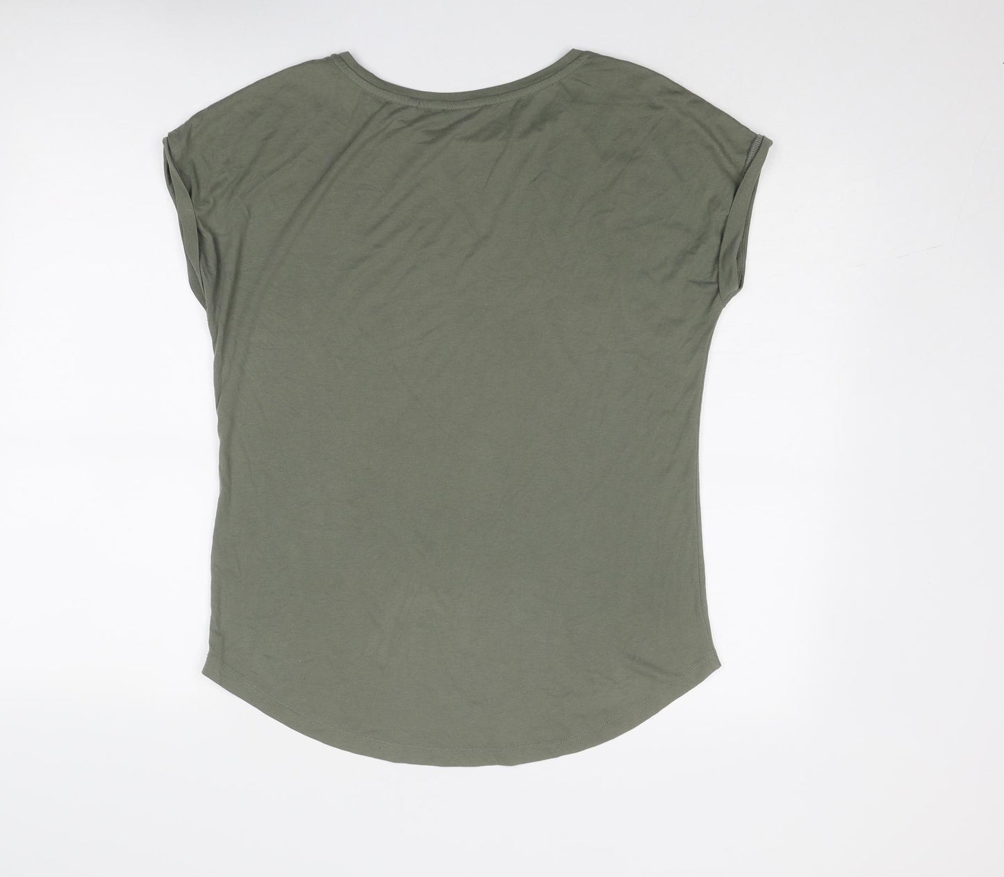 NEXT Womens Green Cotton Basic T-Shirt Size 10 Round Neck