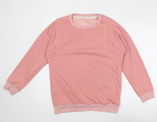 Smallshow Womens Pink Polyester Pullover Sweatshirt Size L Pullover