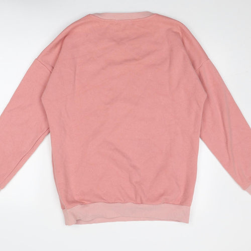 Smallshow Womens Pink Polyester Pullover Sweatshirt Size L Pullover