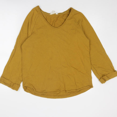 Per Una Womens Yellow Polyester Pullover Sweatshirt Size 12 Pullover