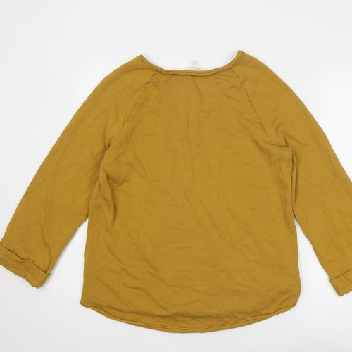 Per Una Womens Yellow Polyester Pullover Sweatshirt Size 12 Pullover