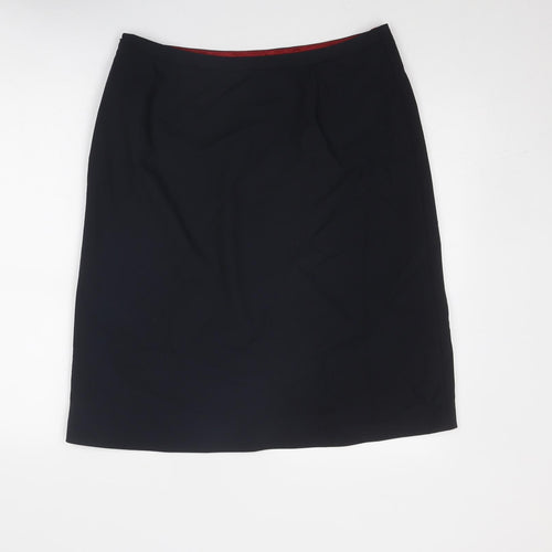 Monsoon Womens Blue Polyester A-Line Skirt Size 14 Zip