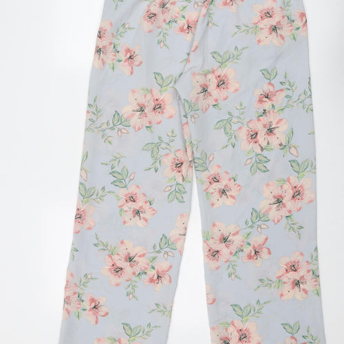 New Look Womens Grey Floral Polyester Trousers Size 12 Regular