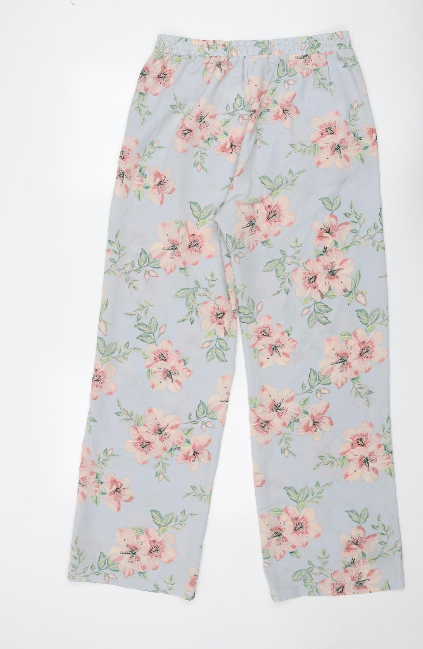New Look Womens Grey Floral Polyester Trousers Size 12 Regular