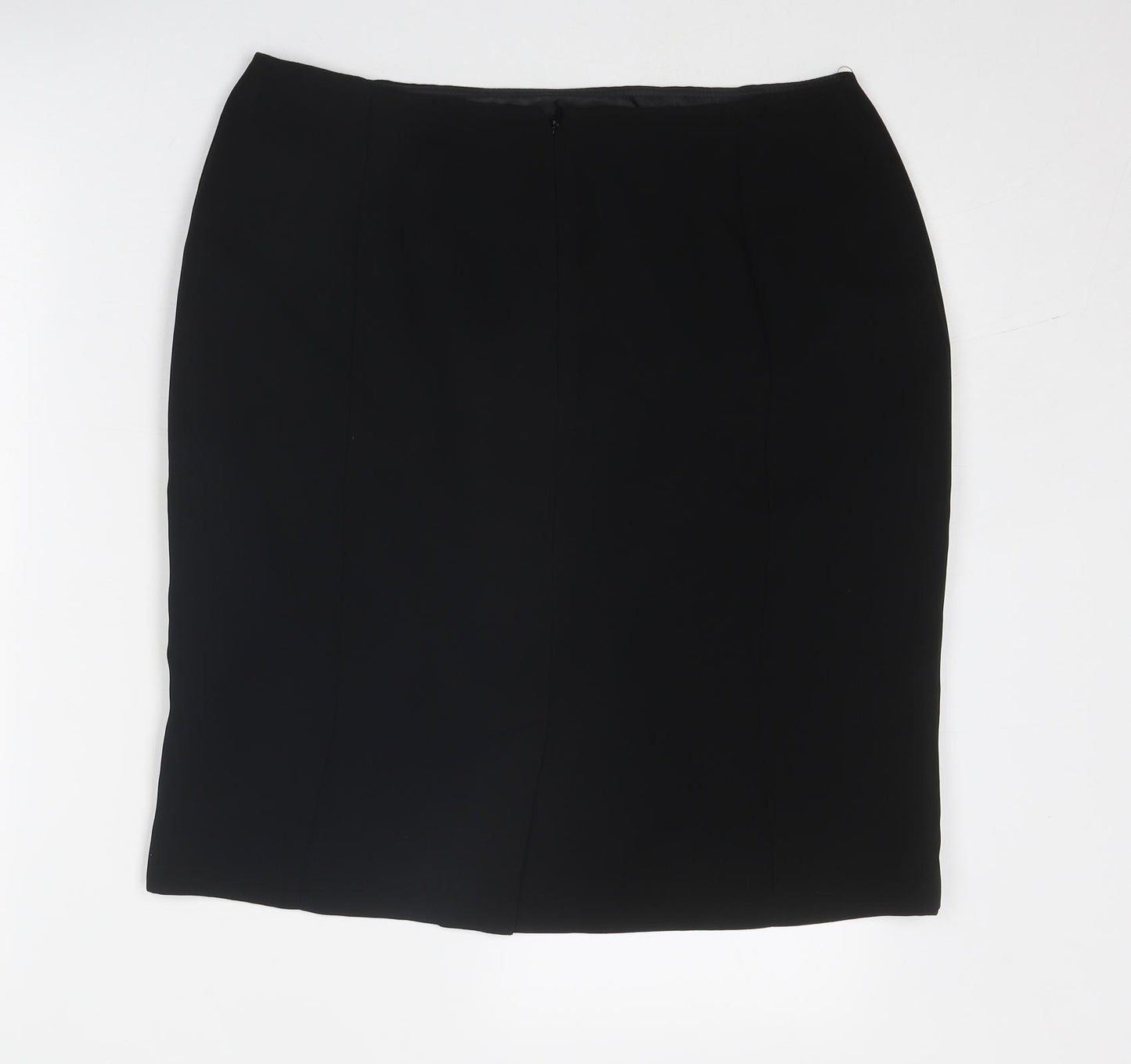 Precis Womens Black Polyester A-Line Skirt Size 14 Zip