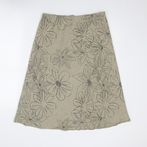 Bonmarché Womens Beige Floral Polyester Skort Skirt Size 14