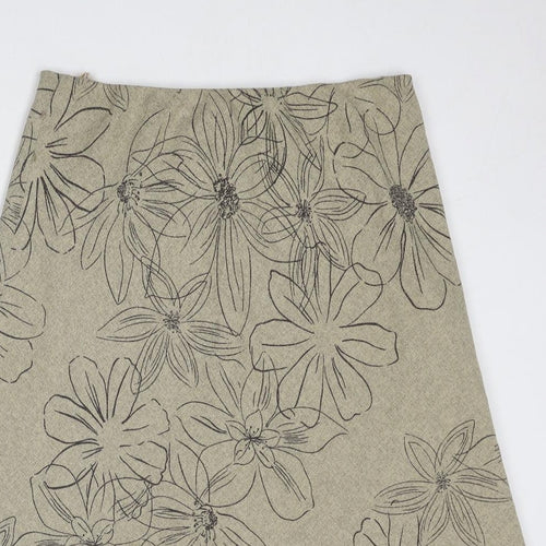 Bonmarché Womens Beige Floral Polyester Skort Skirt Size 14