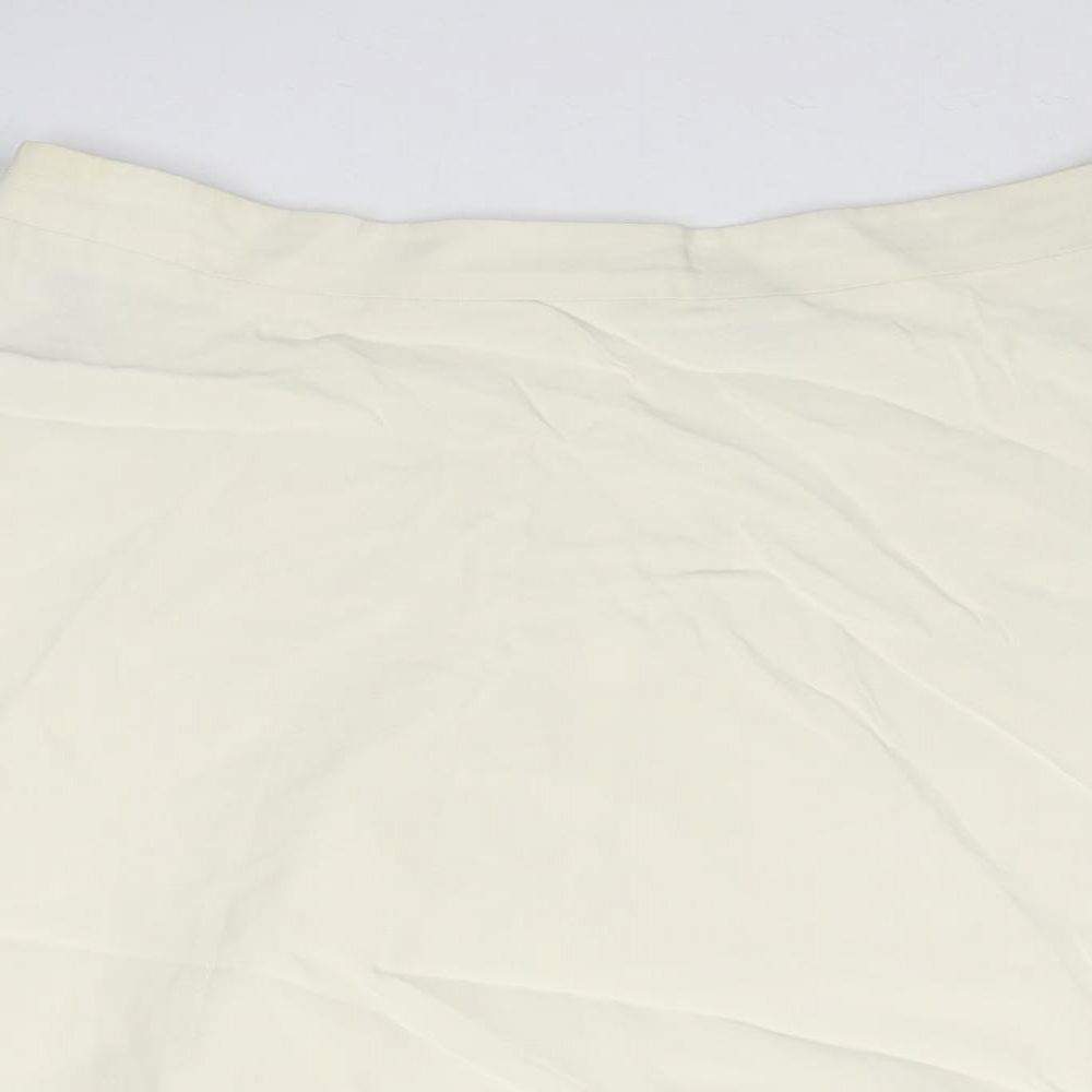 Warehouse Womens Ivory Polyester Swing Skirt Size 12 Zip