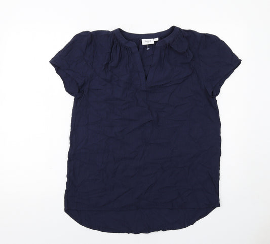 Saint Tropez Clothing Womens Blue Viscose Basic Blouse Size S V-Neck