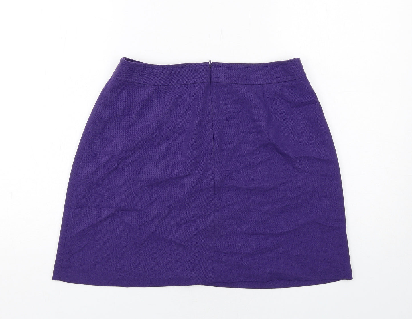 Warehouse Womens Purple Polyester A-Line Skirt Size 14 Zip