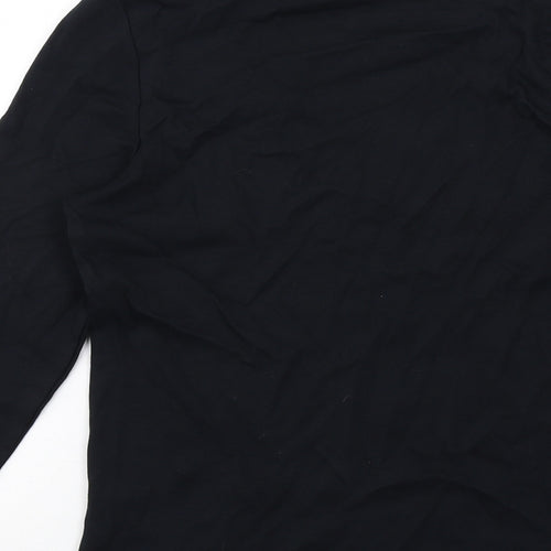 RJR.John Rocha Womens Black Cotton Basic T-Shirt Size 14 Round Neck