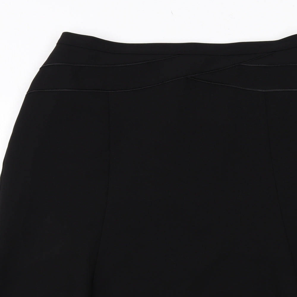 Eastex Womens Black Polyester Swing Skirt Size 18 Zip