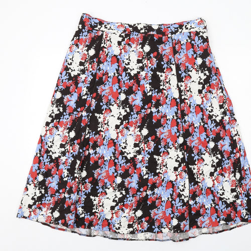Anna Rose Womens Multicoloured Floral Cotton Swing Skirt Size 18 Zip