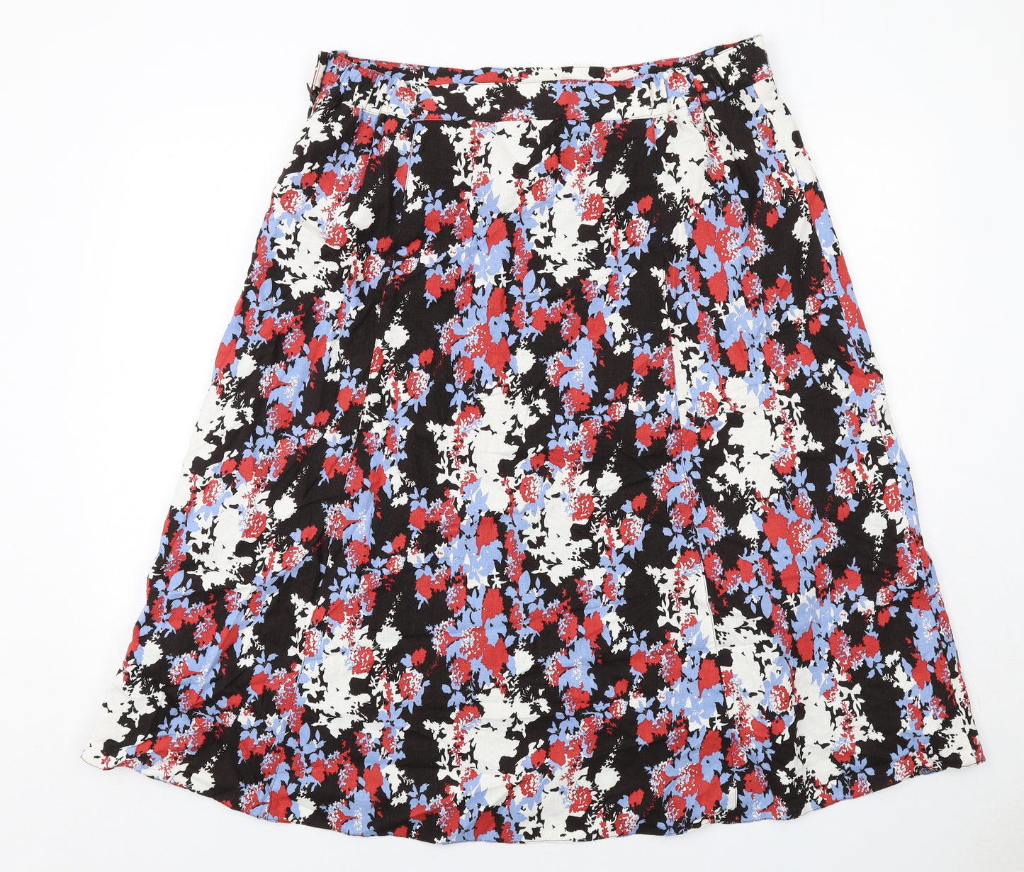 Anna Rose Womens Multicoloured Floral Cotton Swing Skirt Size 18 Zip