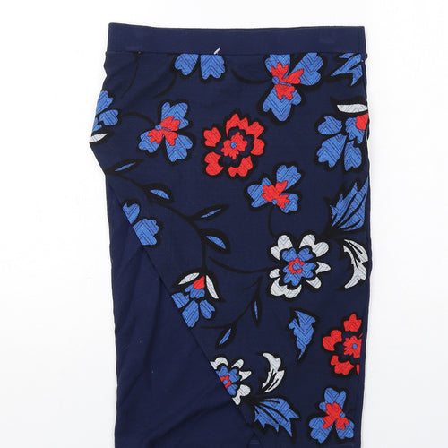 NEXT Womens Blue Floral Polyester A-Line Skirt Size 10