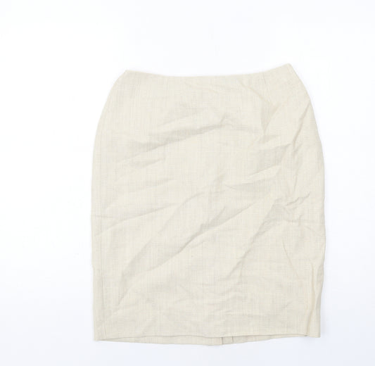Dana Buchman Womens Beige Wool A-Line Skirt Size 6 Zip