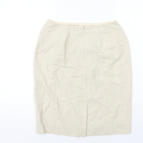 Dana Buchman Womens Beige Wool A-Line Skirt Size 6 Zip