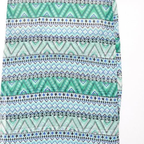 H&M Womens Multicoloured Geometric Polyester Maxi Skirt Size 8