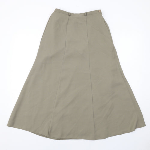 Debenhams Womens Green Polyester Swing Skirt Size 10 Zip