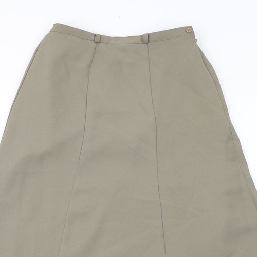 Debenhams Womens Green Polyester Swing Skirt Size 10 Zip