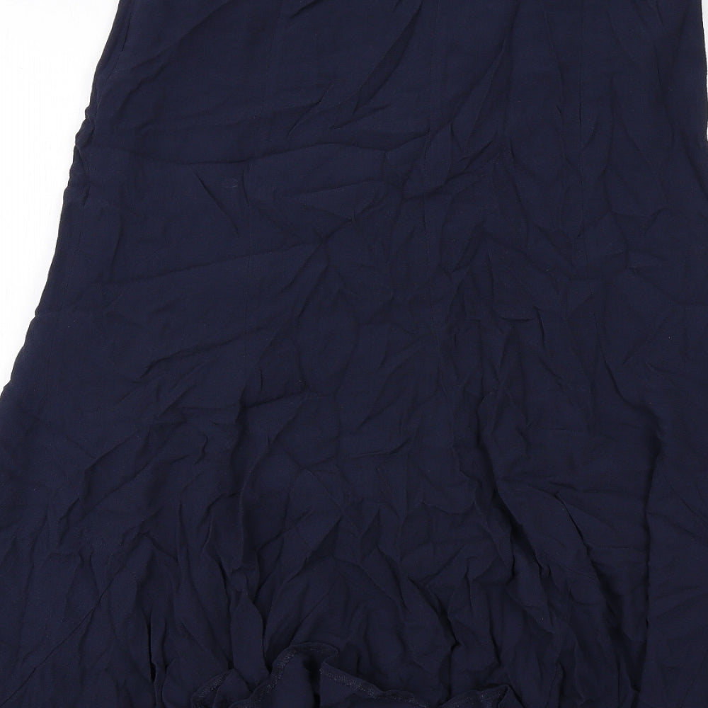 Per Una Womens Blue Viscose Maxi Skirt Size 12 Zip